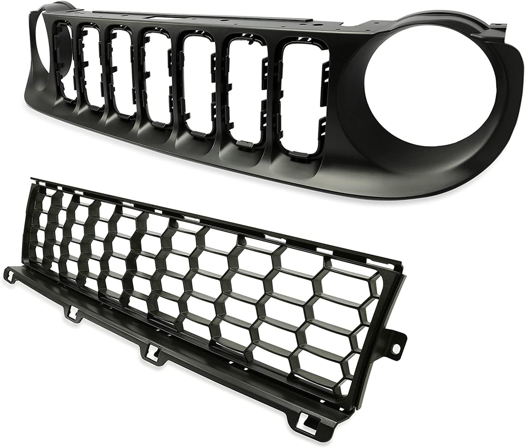 Black 2pcs Front Grille and Lower Grille O264