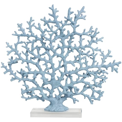 Aluminum Metal Coral Decorative Sculpture 19" x 3" x 21" Silver S923923