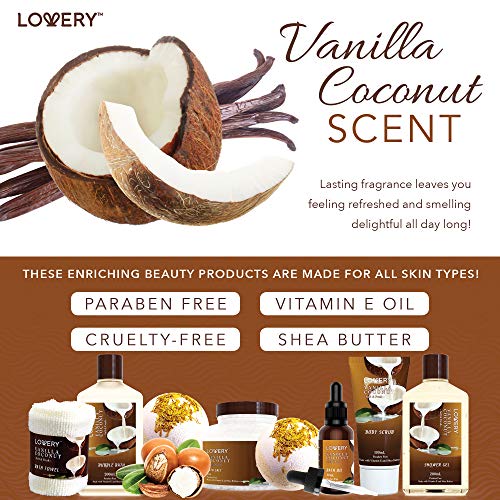 9 Piece Vanilla Coconut Home Spa Gift Basket S4649