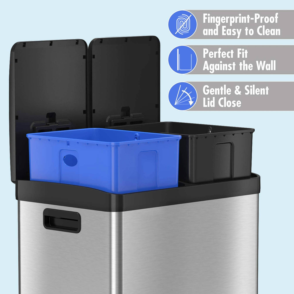 16 Gallon Stainless Steel Step Trash Can J571