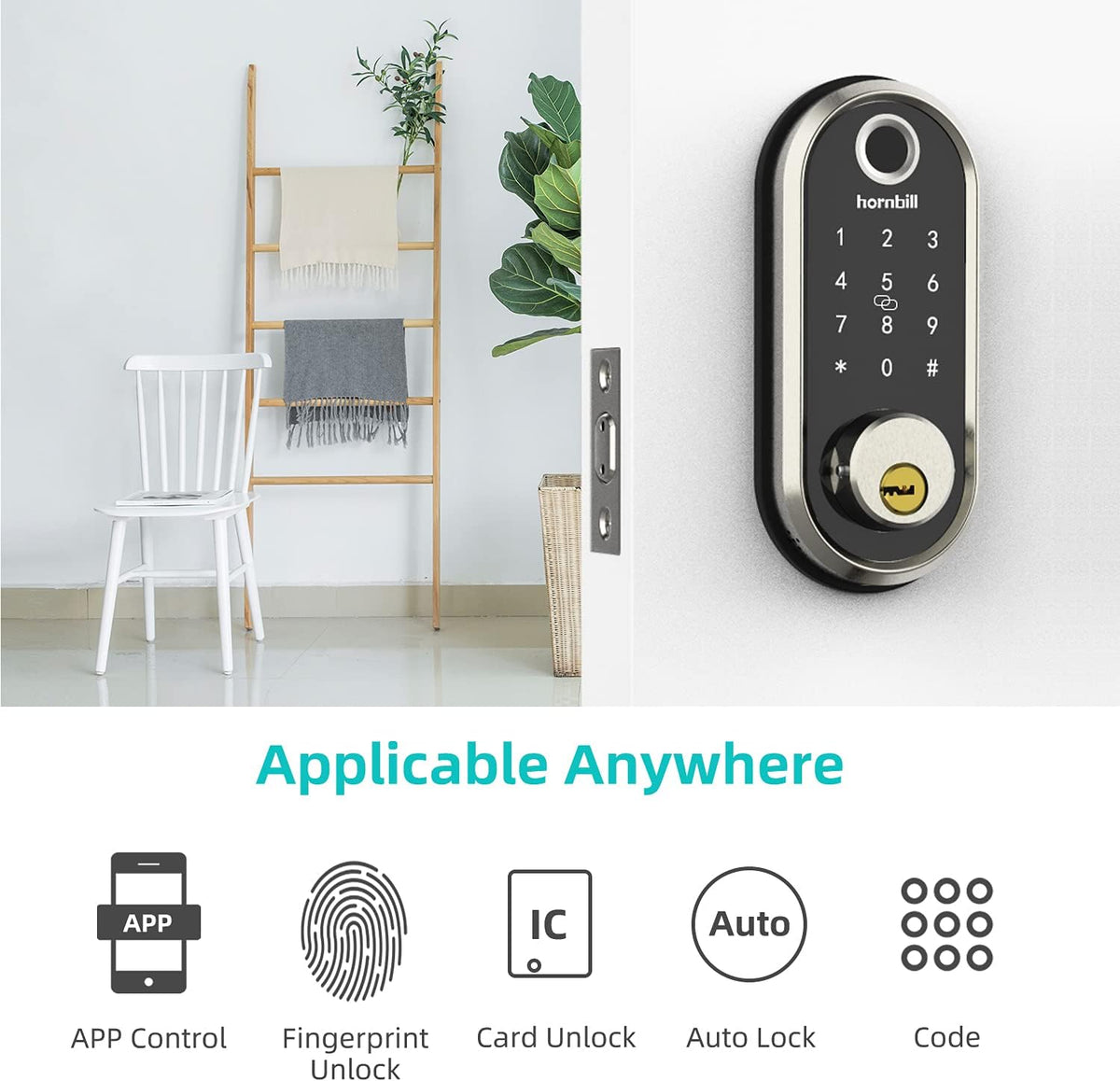 Fingerprint Deadbolt Smart Lock with Touchscreen Keypad N502