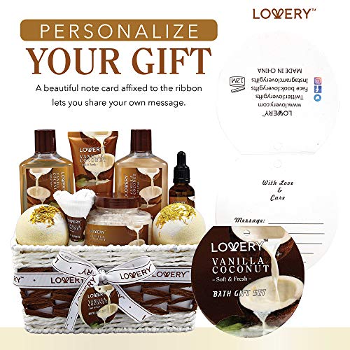 9 Piece Vanilla Coconut Home Spa Gift Basket S4649