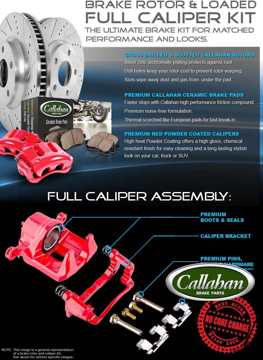 Front + Rear Calipers + Rotors + Ceramic Pads Kit E89443