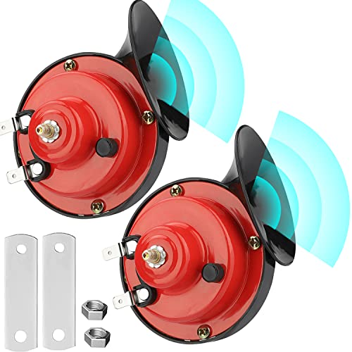 1Pair 12V Waterproof Electric Snail Horn (Black) M7443