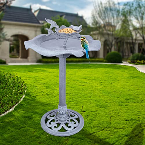 Grey Antique Large Birdbath I36903