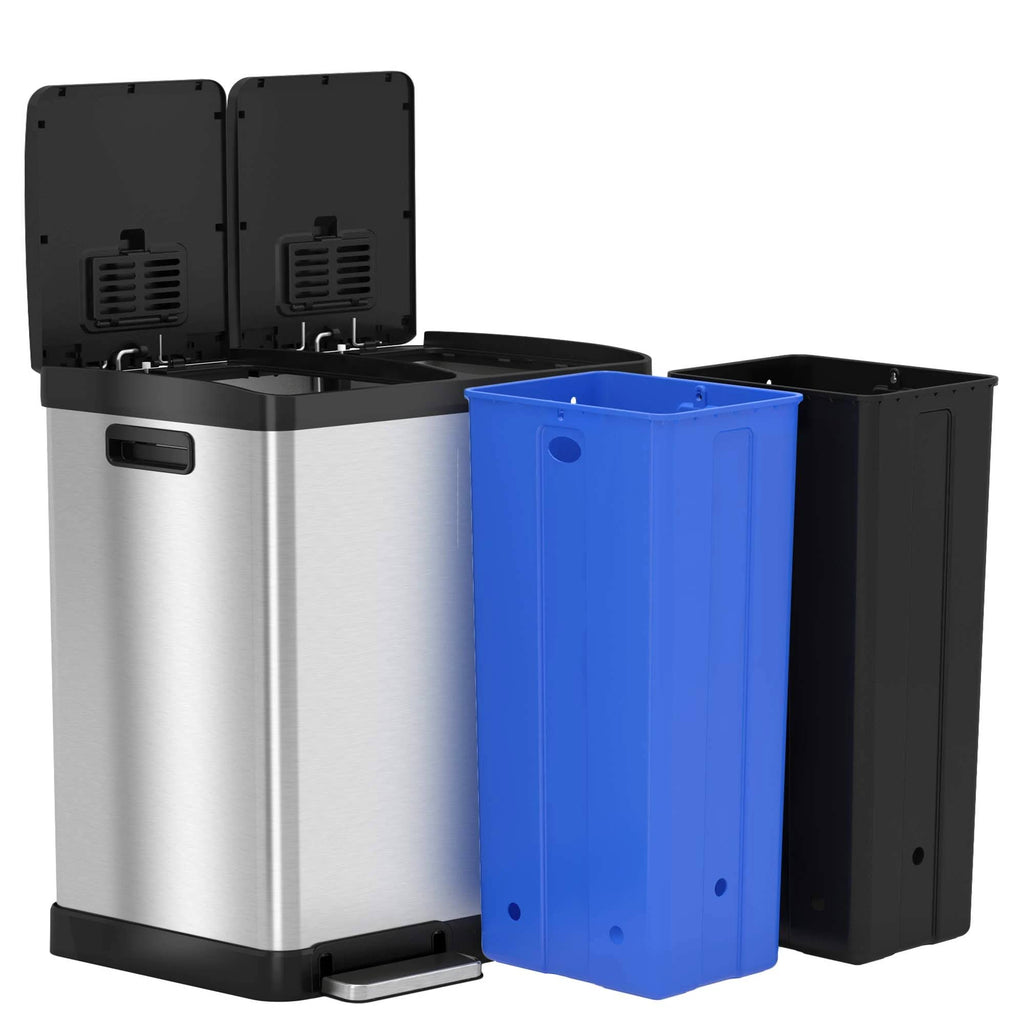 16 Gallon Stainless Steel Step Trash Can J571