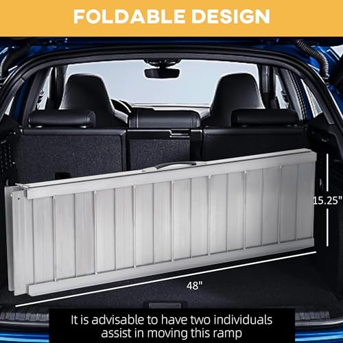 Foldable Aluminum Wheelchair Ramp 6FT with Non-Slip Surface A262856