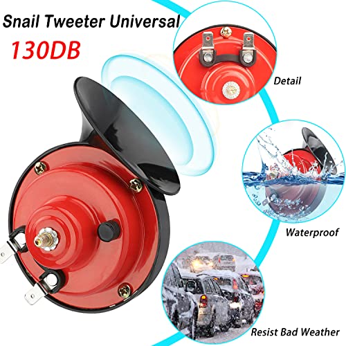 1Pair 12V Waterproof Electric Snail Horn (Black) M7443