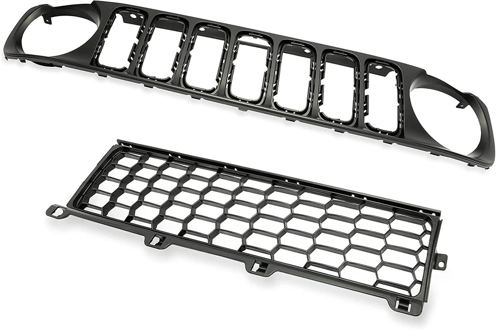 Black 2pcs Front Grille and Lower Grille O264