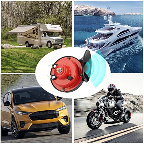1Pair 12V Waterproof Electric Snail Horn (Black) M7443