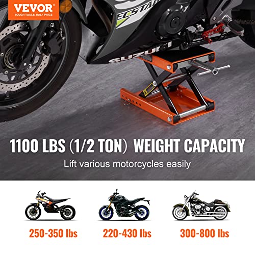 1100 LBS Steel Motorcycle Scissor Lift Jack with Safety Pin W335