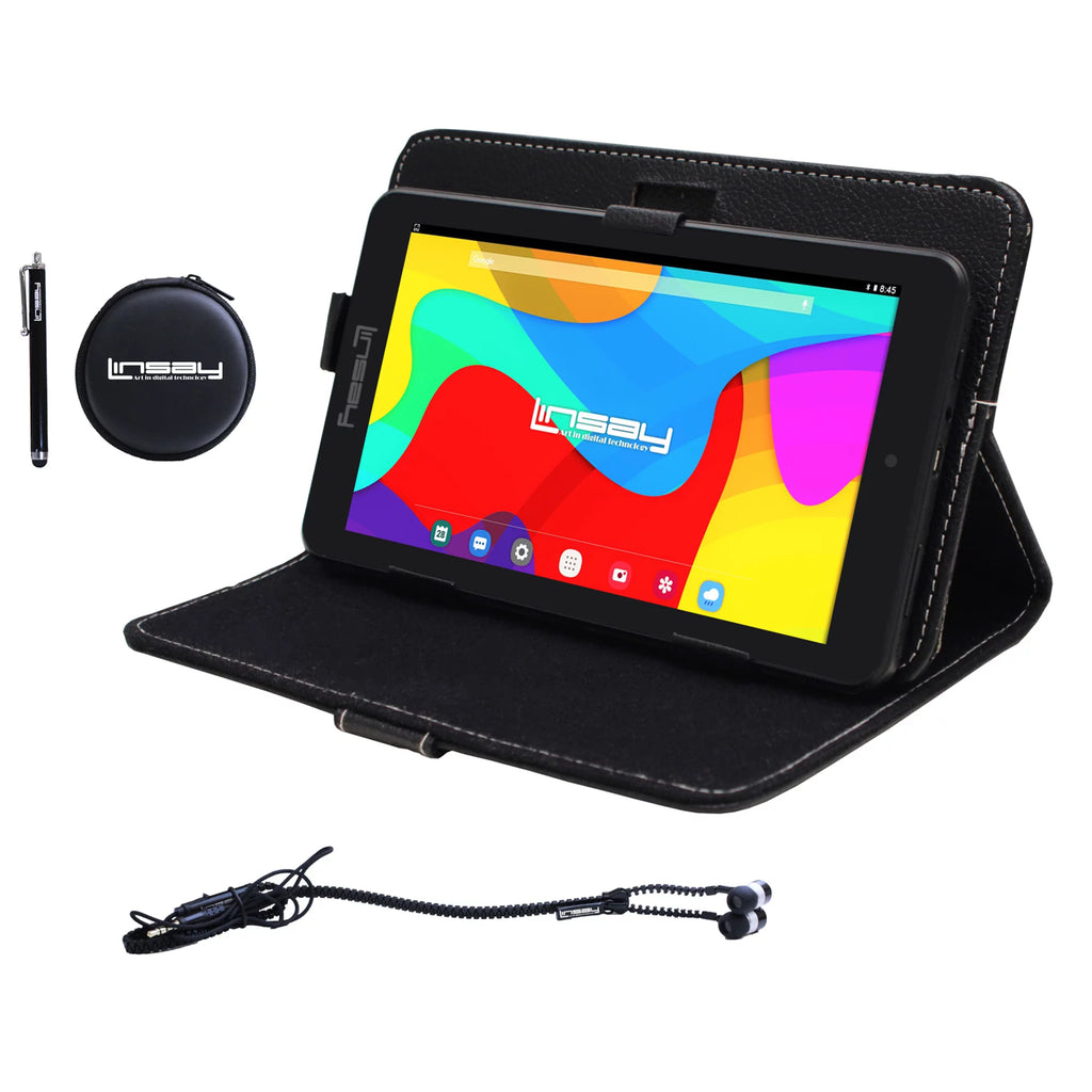 7" Quad Core 2GB RAM 32GB Android 12 Tablet with Black Case, Earphones and Pen Stylus X147