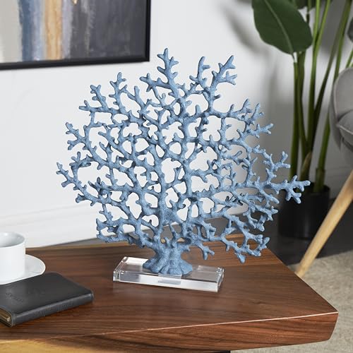 Aluminum Metal Coral Decorative Sculpture 19" x 3" x 21" Silver S923923