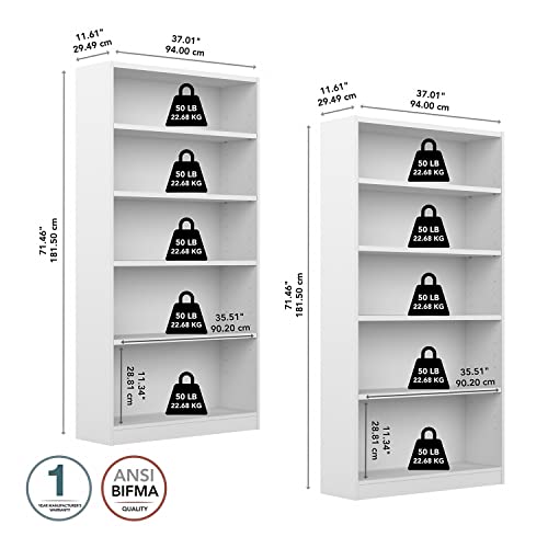Black 5 Shelf Bookcase Set of 2 H815