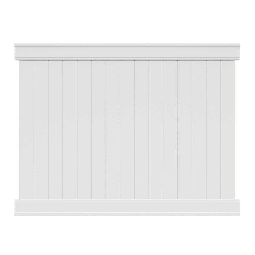 White Vinyl Flat-top Fence Panel X229580