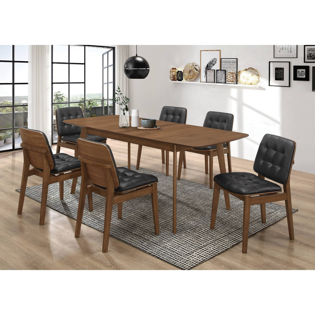 Natural Walnut Dining Table with Butterfly Extension Leaf A760459