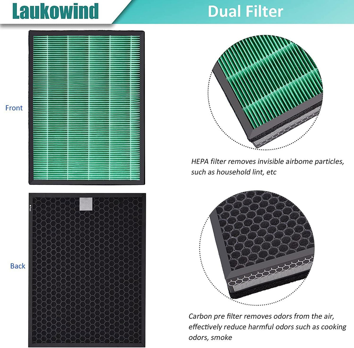 Airmega 400 True HEPA Activated Carbon Filter Replacement 2 Pack I842406