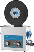 Gray Mechanical Vinyl Record Ultrasonic Cleaner with Records Bracket F658