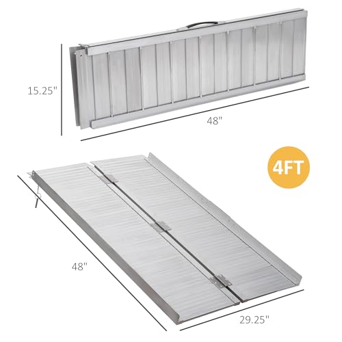 Foldable Aluminum Wheelchair Ramp 6FT with Non-Slip Surface A262856
