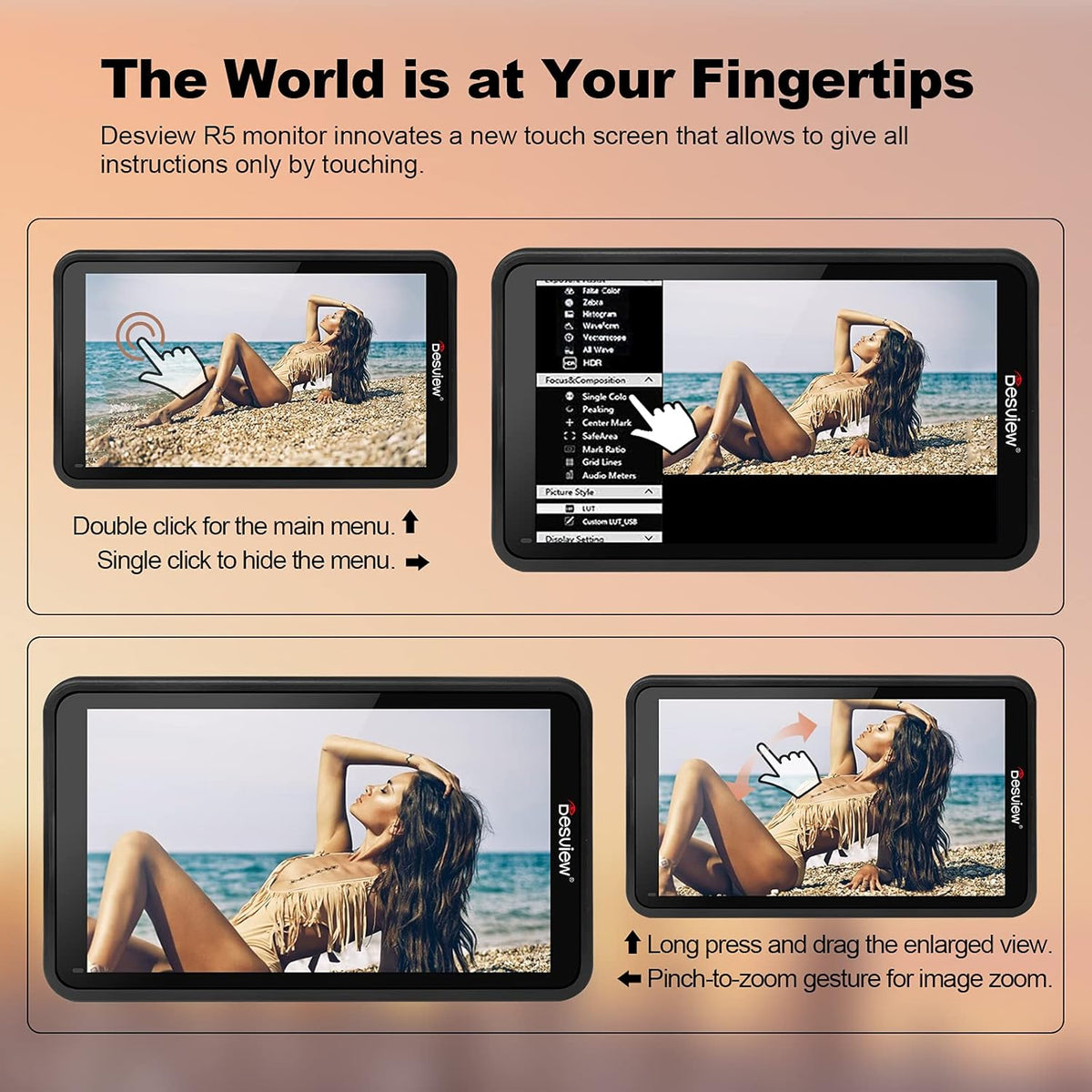 5.5 inch Touch Screen Camera Monitor 1920x1080 IPS H558083