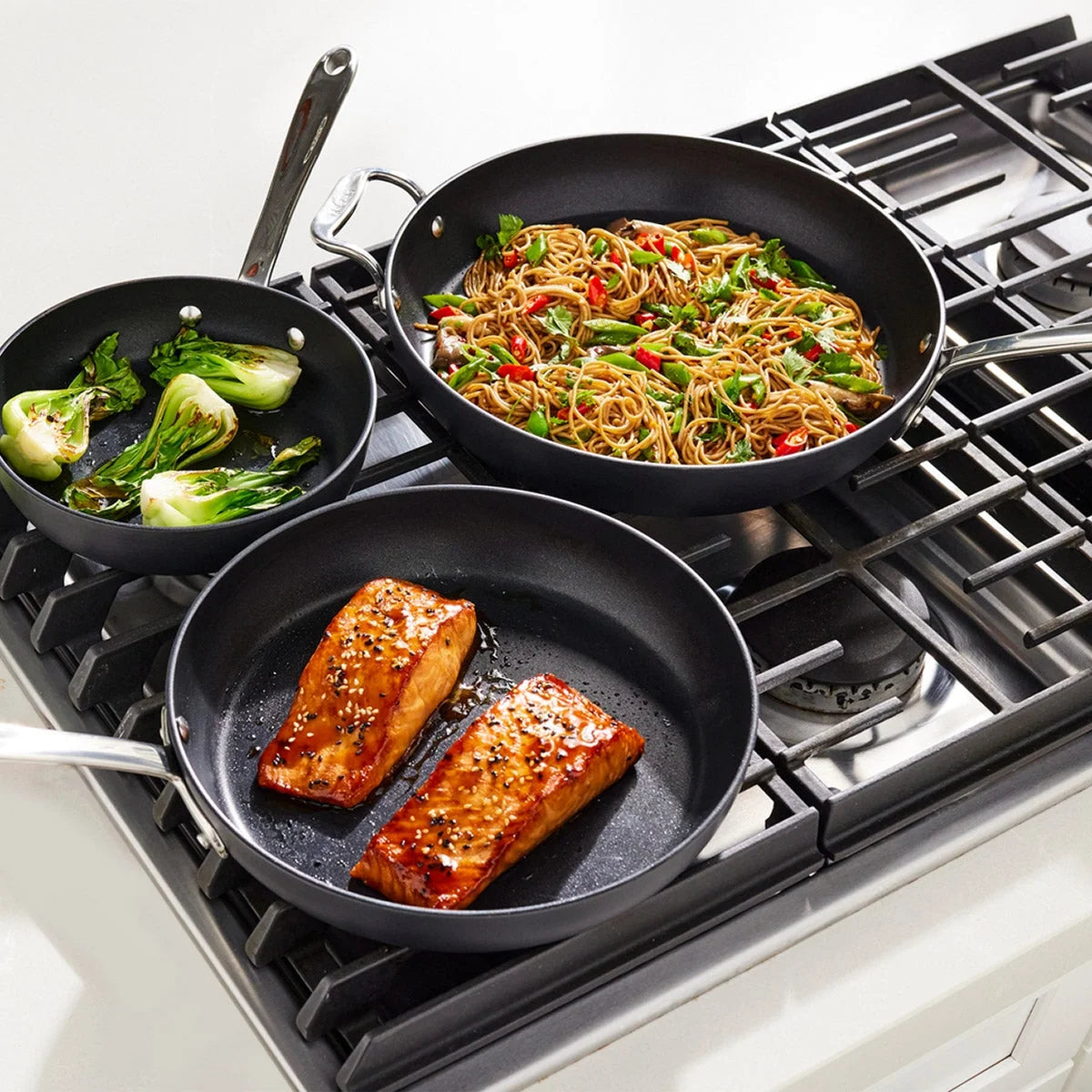 3 Piece Hard-Anodized Fry Pan Set C457241