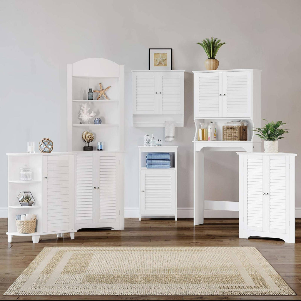 White 3-Shelf Corner Cabinet Z26666