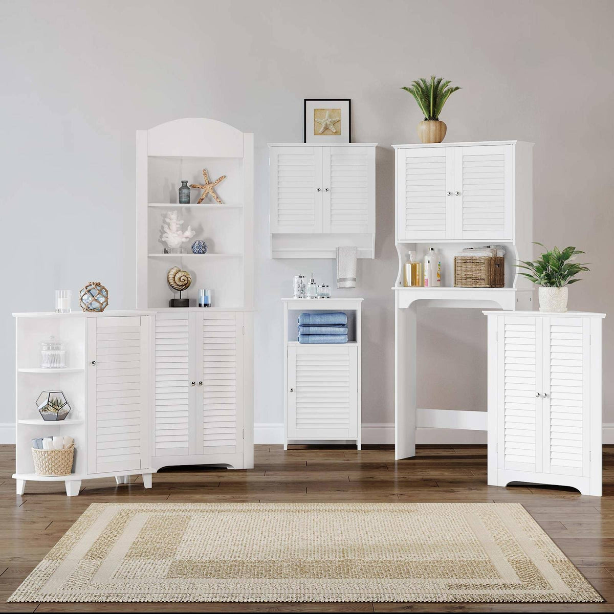 White 3-Shelf Corner Cabinet Z26666