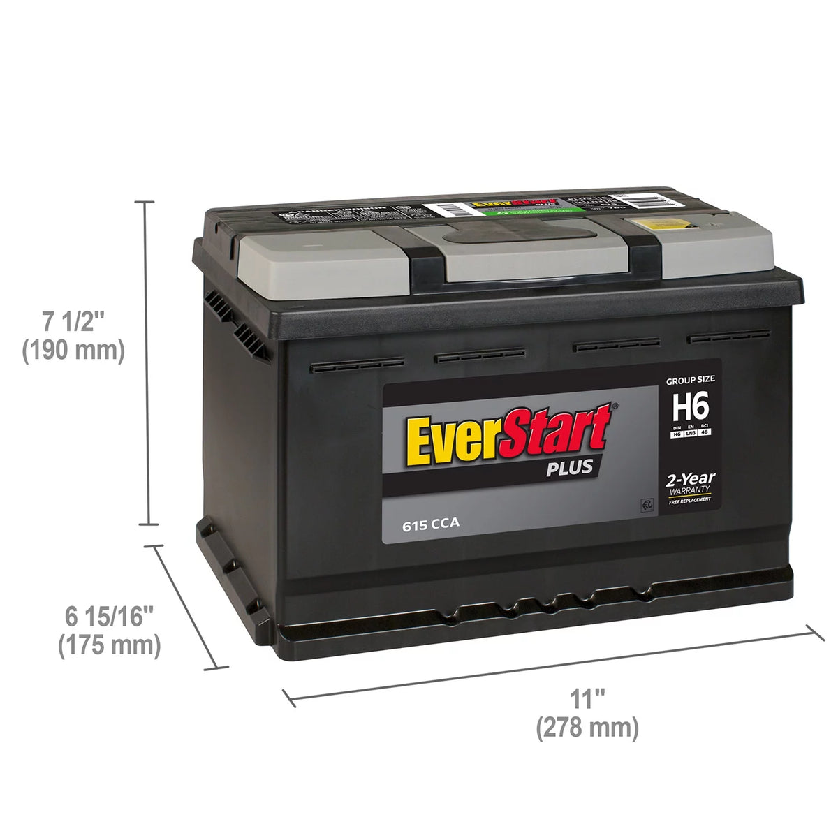 Lead Acid Automotive Battery, Group Size H7 / LN4 / 94R 12 Volt, 800 CCA R1025