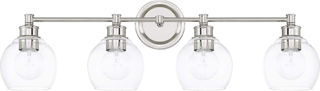 4-Light Clear Glass Bath Vanity Wall Mount X9656