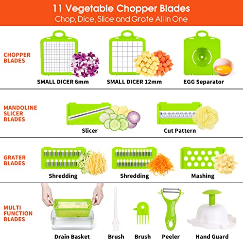 14 in 1 Multifunctional Vegetable Chopper with 8 Blades (Grey) G58686