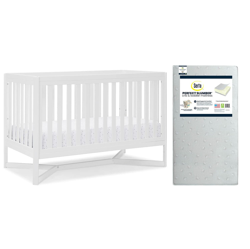 4-in-1 Convertible Crib and Dual Sided Crib & Toddler Mattress Z25490