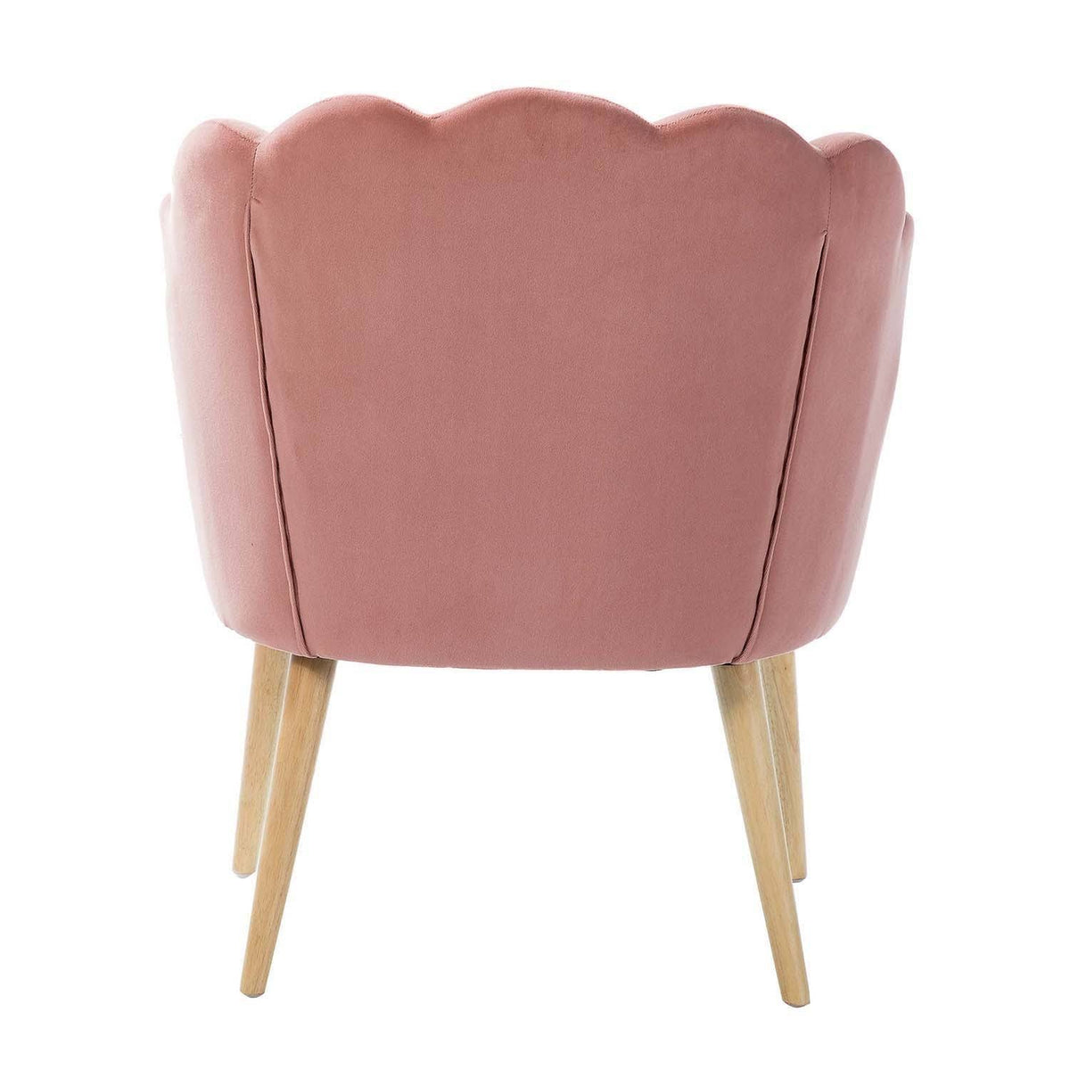 Pink Scalloped Velvet Arm Chair Set of 2 H80372