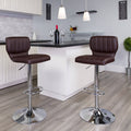 Contemporary Vinyl Adjustable Height Barstool S208