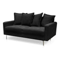 Contemporary 58" Square Arm Fabric Loveseat in Black A9189