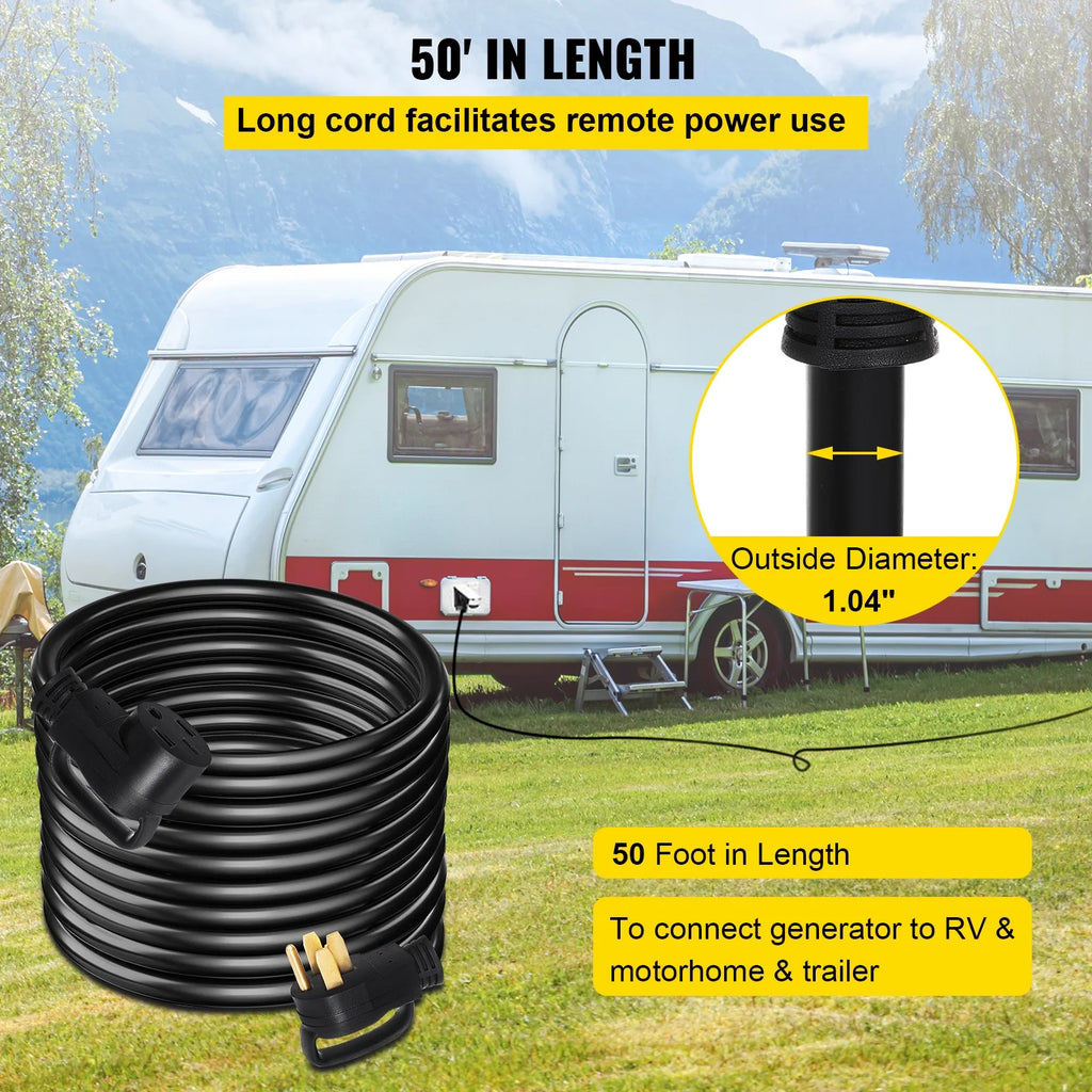 50 ft 50 Amp RV Extension Cord with Molded Connector B32660