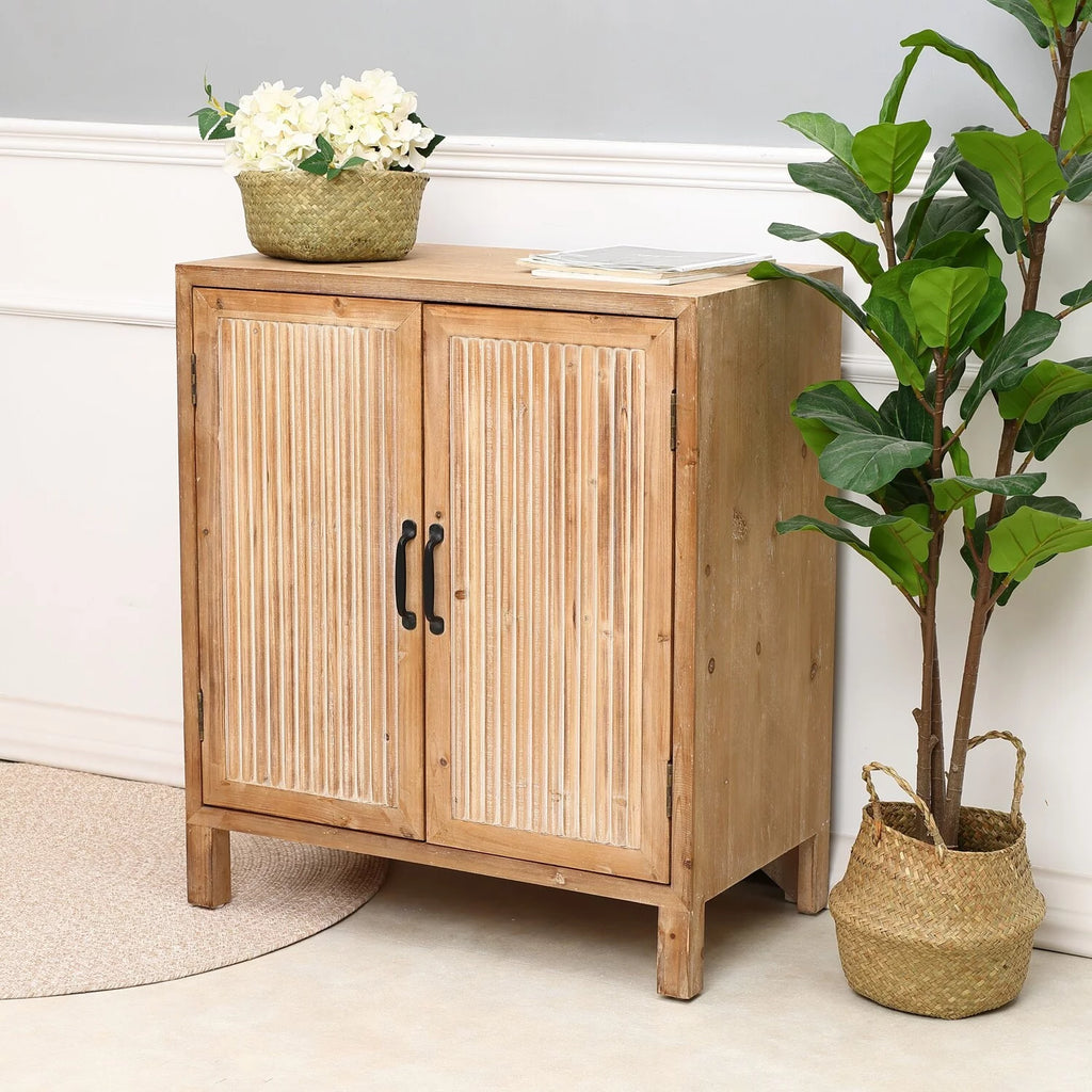 Natural Wood 2-Door Storage Cabinet P86539