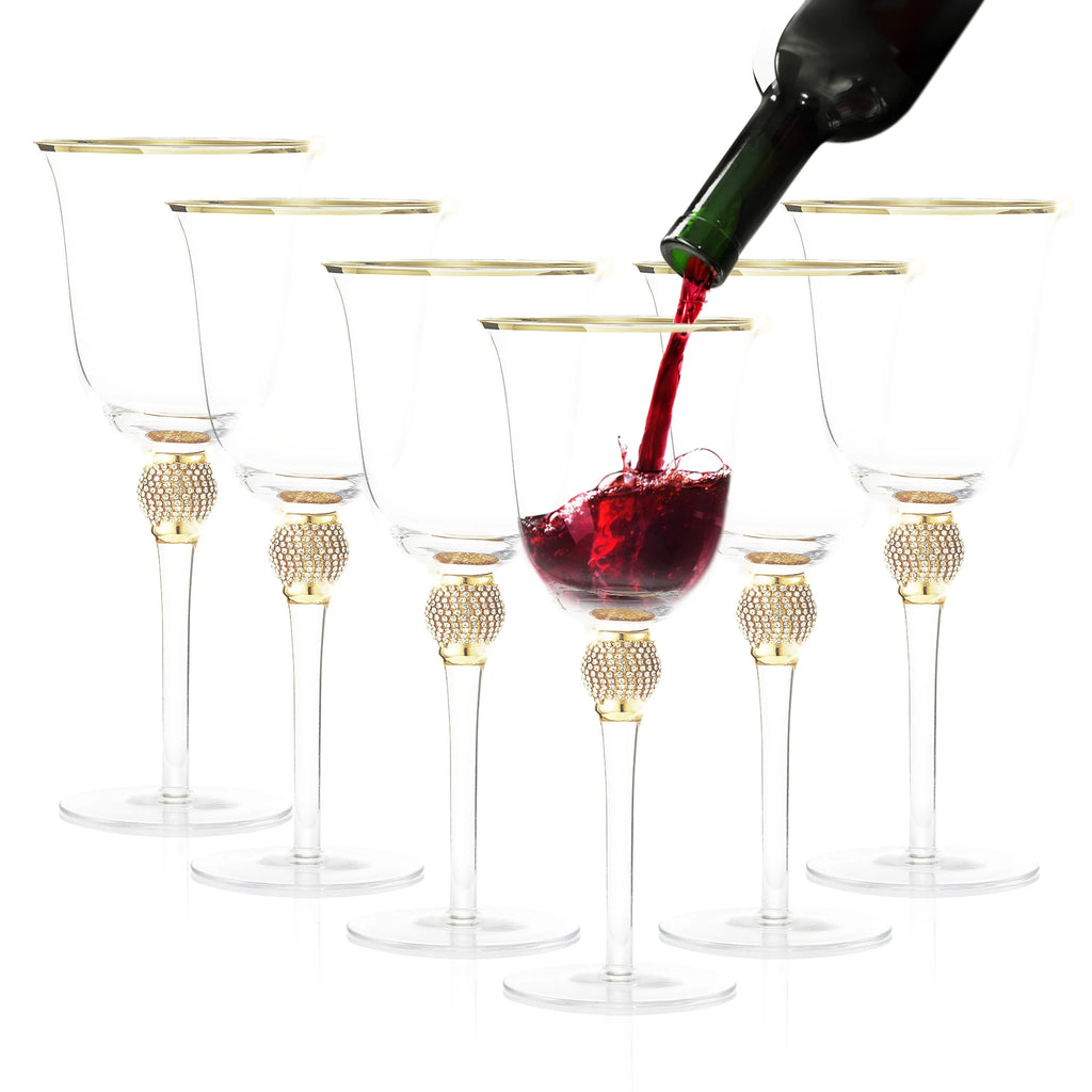 Set of 6 Gold tone Wine Glasses R501