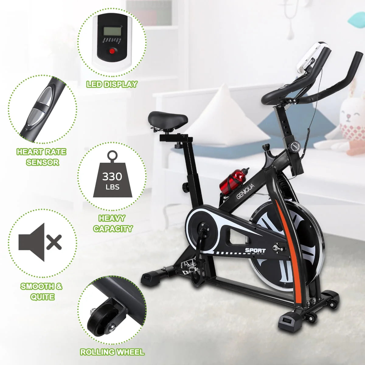 Black Indoor Exercise Bike K313