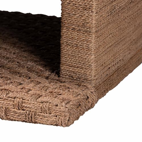 Handwoven Seagrass Coffee Table with Open Shelf L39076