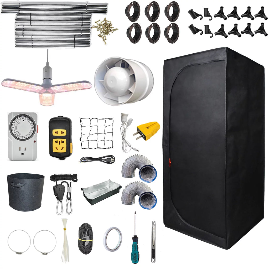 24"x24"x55" Grow Tent Kit with LED Grow Light & Inline Fan O817980