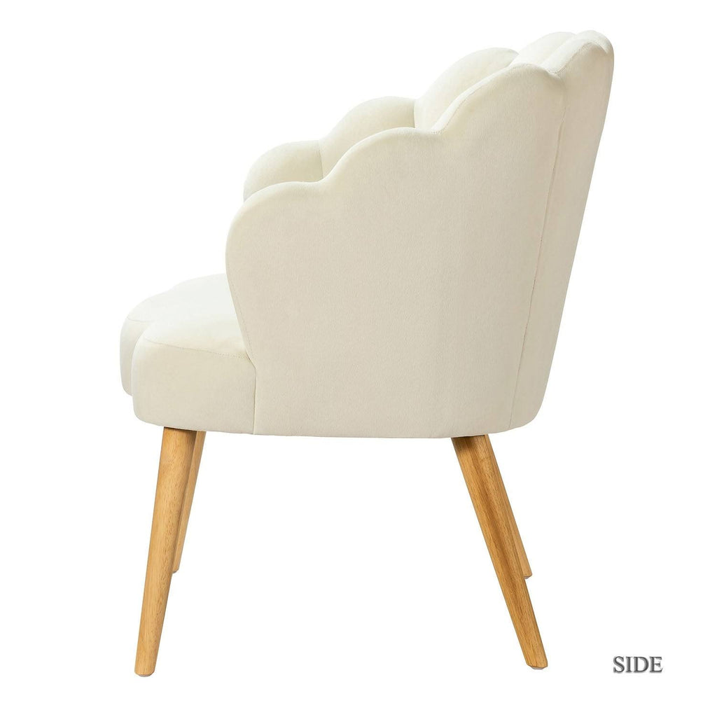 Pink Scalloped Velvet Arm Chair Set of 2 H80372