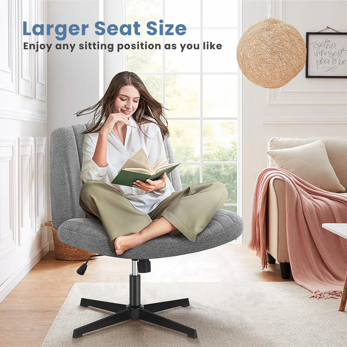 Armless Criss Cross Legged Office Chair L56117