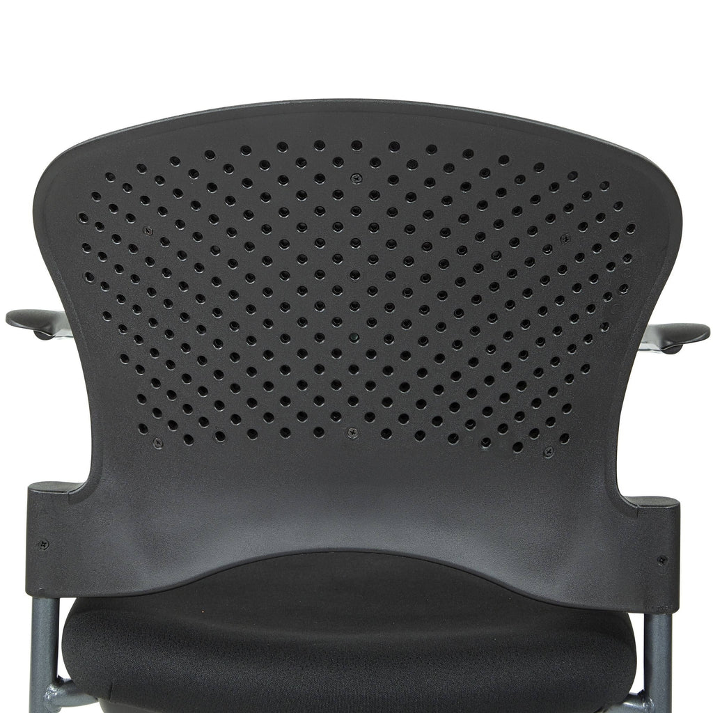 Titanium Finish Rolling Visitors Chair with Casters I664
