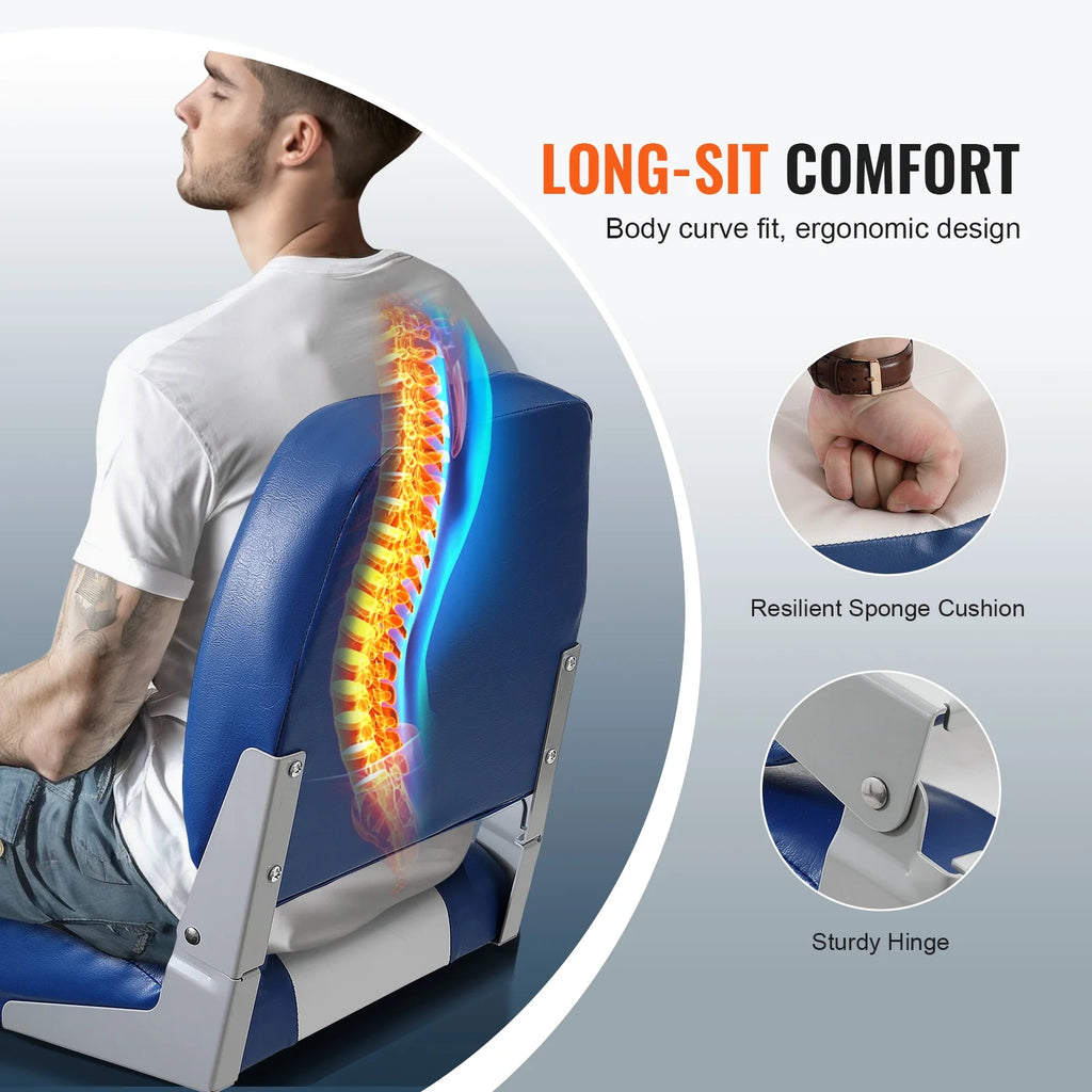 Low Back Fold-Down Fishing Boat Seat Chair K45026
