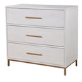 34 Inch 3 Drawer Wooden Chest with Metal Base Y803
