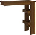 Black Engineered Wood Wall Table with Compartments U1926