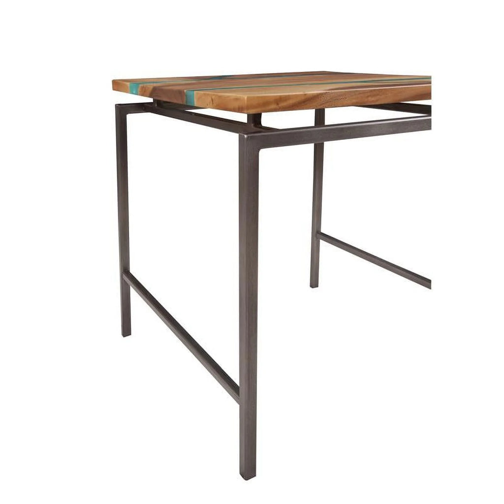 Natural Wood and Emerald Green Inlay End Table G634350