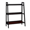Brown and Black 3 Tier Wooden Bookcase with Metal Frame O543