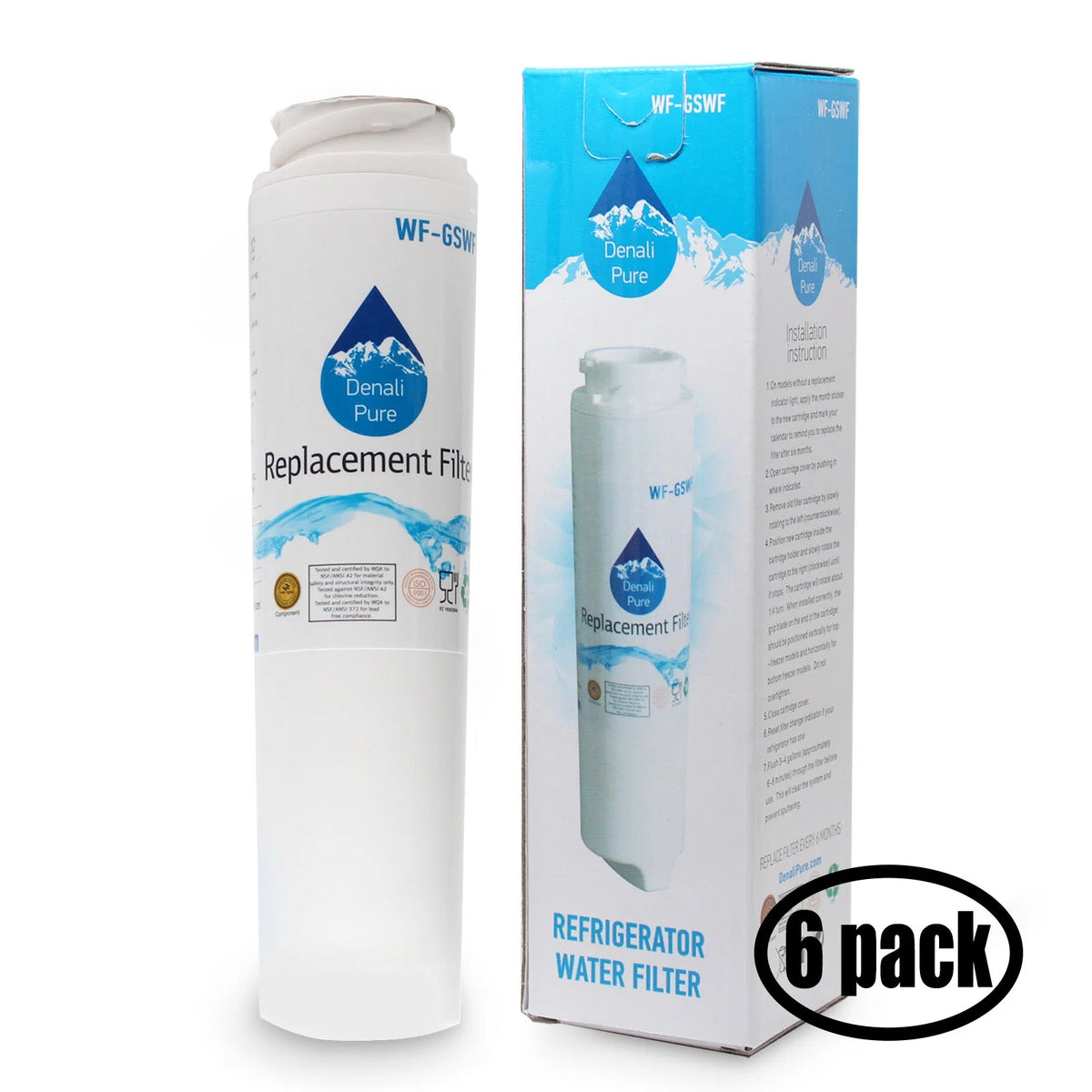 6-Pack Replacement Refrigerator Water Filter B680