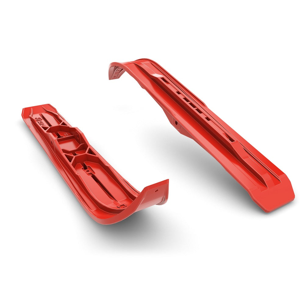 Pair of Lava Red Snowmobile Skis K793